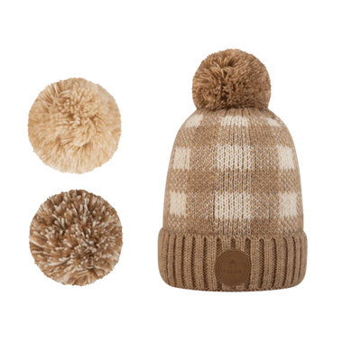 Bonnet 3 pompons - Scorpion marron