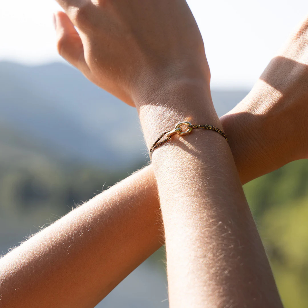 Bracelet Annecy union plaqué or - Pailleté or Noir