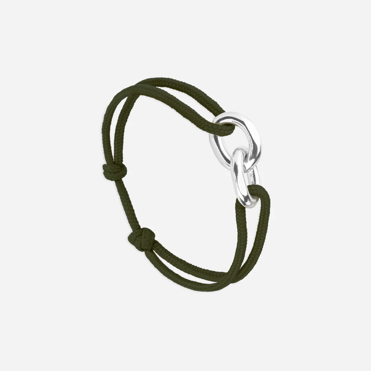 Bracelet Antigua union 22 mm plaqué argent - Kaki
