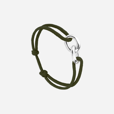 Bracelet Antigua union 22 mm plaqué argent - Kaki
