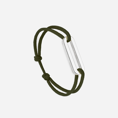 Bracelet Aurore maillon 30 mm plaqué argent - Kaki