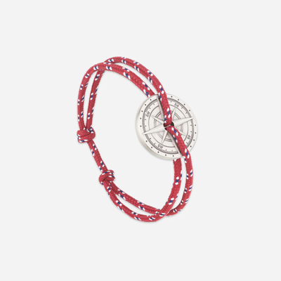 Bracelet Barrani rose des vents argent vieilli - Bordeaux bleu blanc
