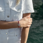 Bracelet Barrani rose des vents argent vieilli - Bordeaux bleu blanc