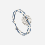 Bracelet Bise rose des vents argent vieilli - Beige bleu
