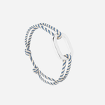 Bracelet Bosse maillon plat 22 mm plaqué argent - Bleu Beige