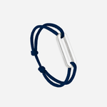 Bracelet Cargue maillon 30 mm plaqué argent - Bleu nuit