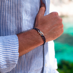 Bracelet Dinant union 22 mm plaqué argent - Bleu blanc rouge