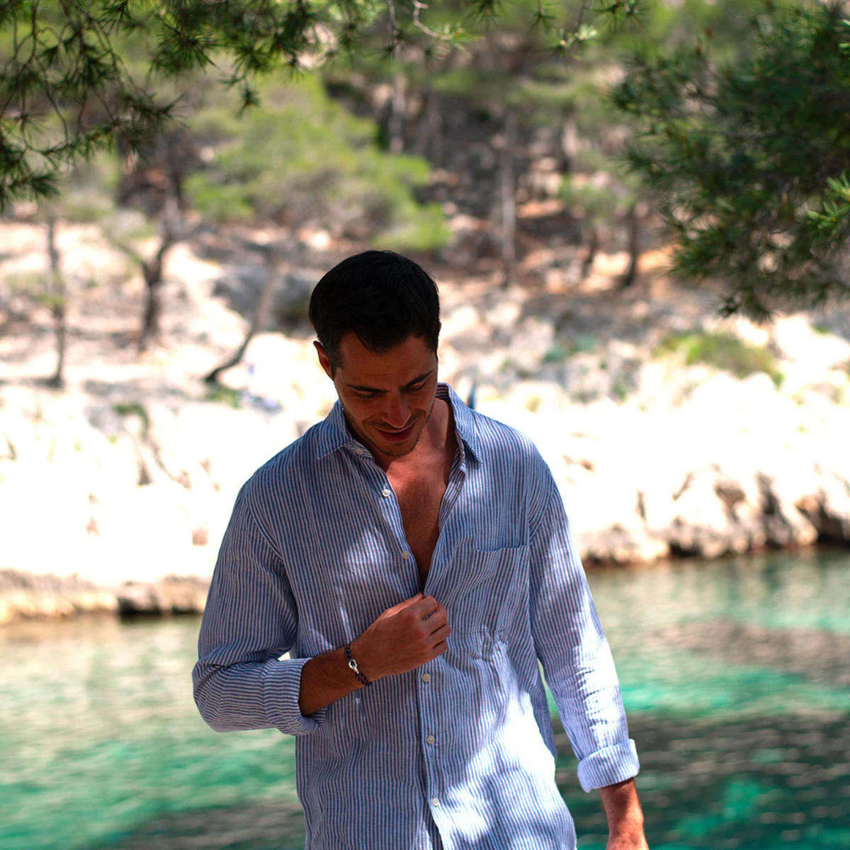 Bracelet Dinant union 22 mm plaqué argent - Bleu blanc rouge