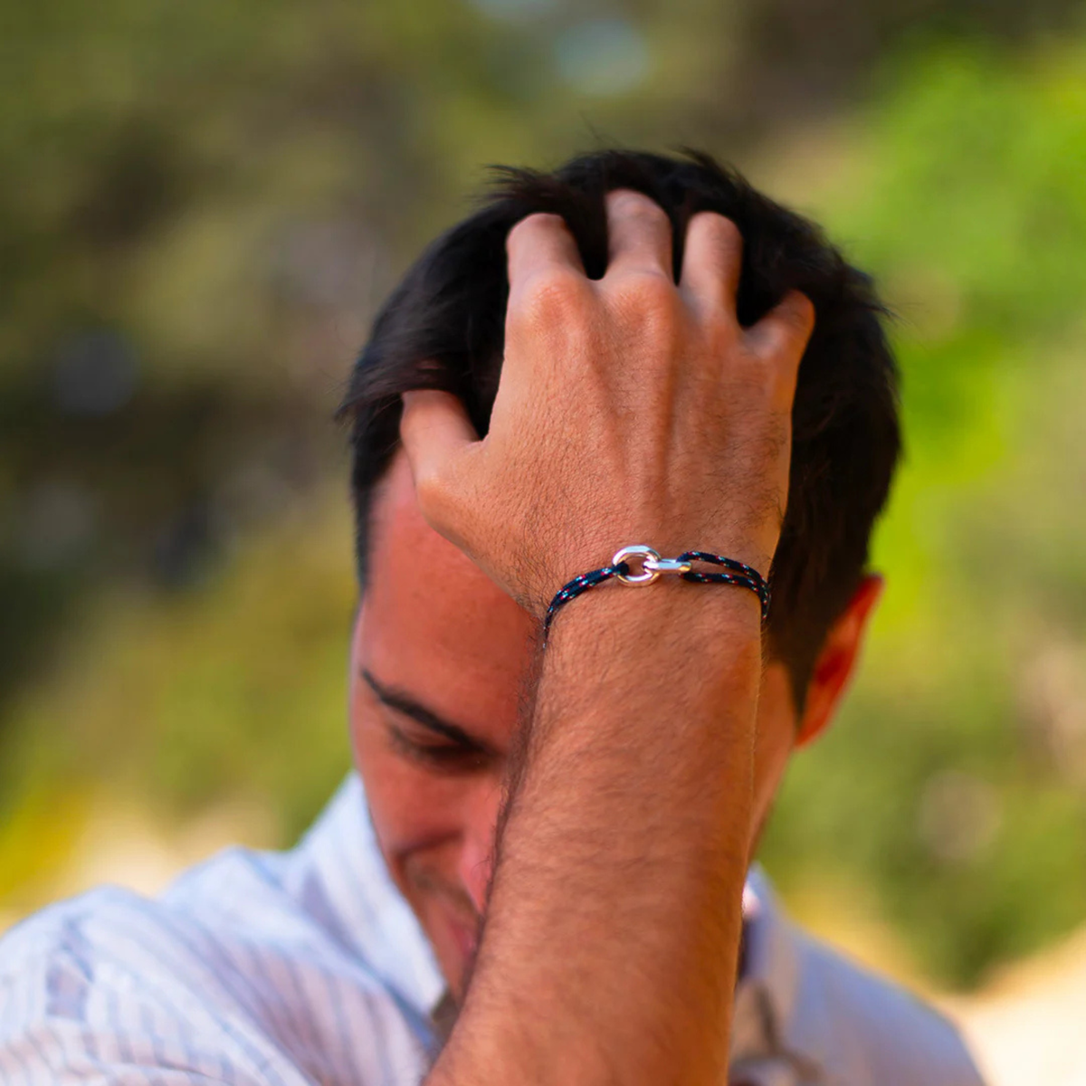 Bracelet Dinant union 22 mm plaqué argent - Bleu blanc rouge