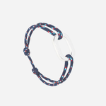 Bracelet Gilet maillon plat 22 mm plaqué argent - Bleu blanc rouge