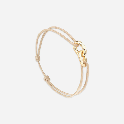 Bracelet Havane union plaqué or - Beige