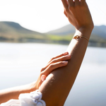 Bracelet Havane union plaqué or - Beige