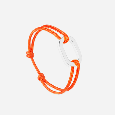 Bracelet Jet maillon plat 22 mm plaqué argent - Orange