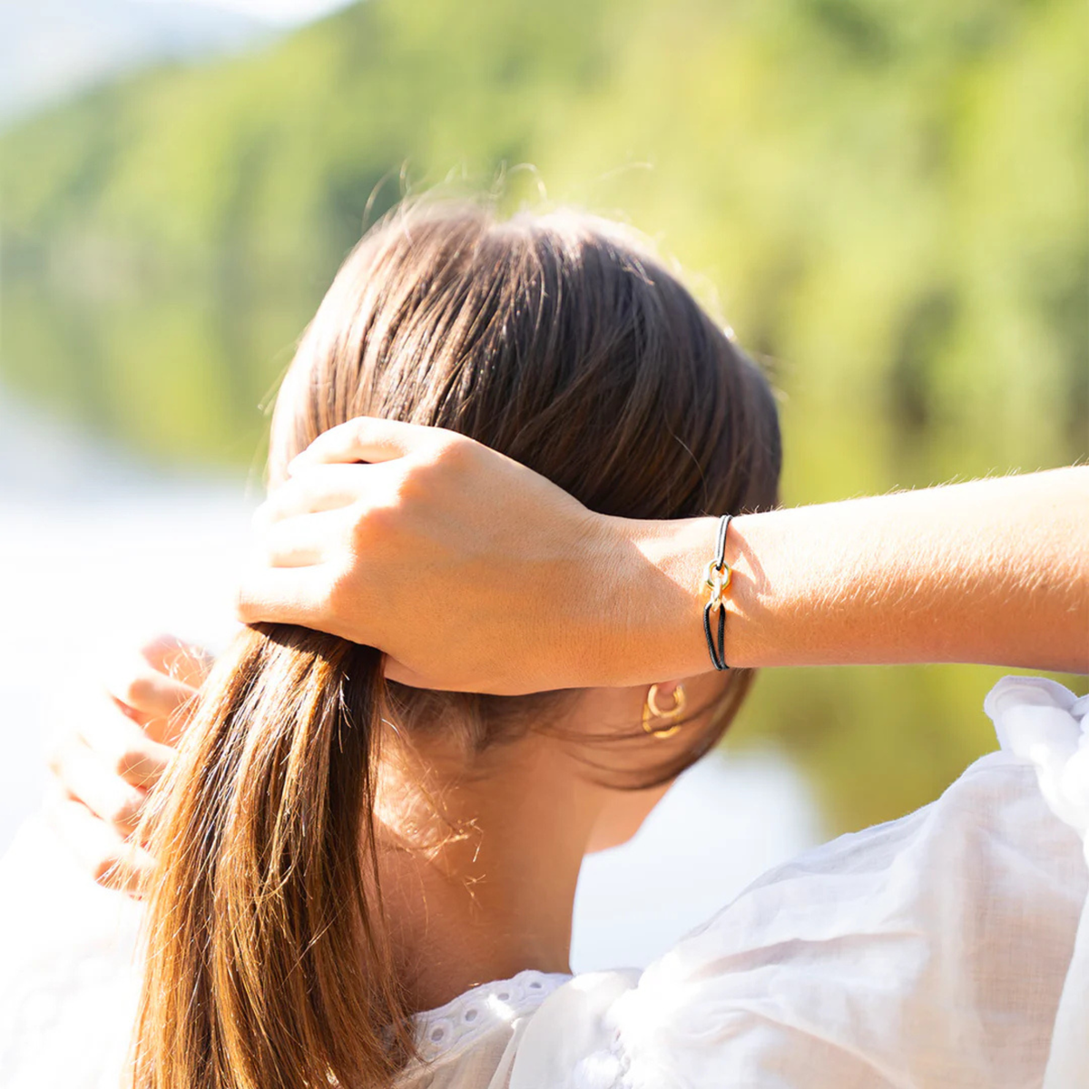 Bracelet Marrakech union plaqué or - Noir
