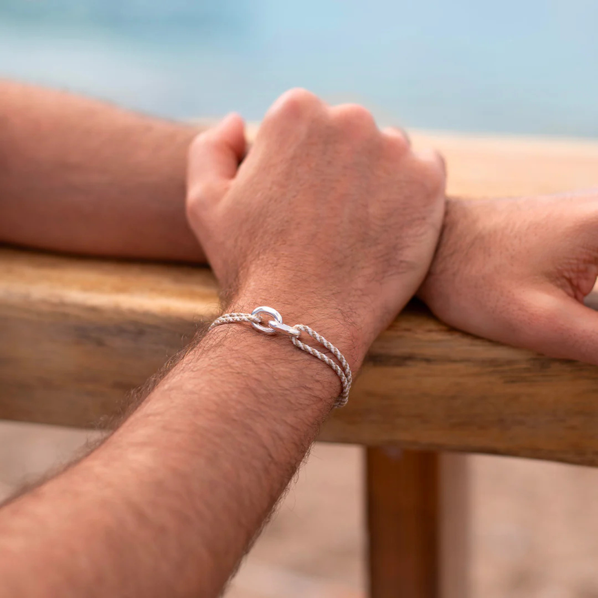 Bracelet Nafplio union 22 mm plaqué argent - Bleu blanc