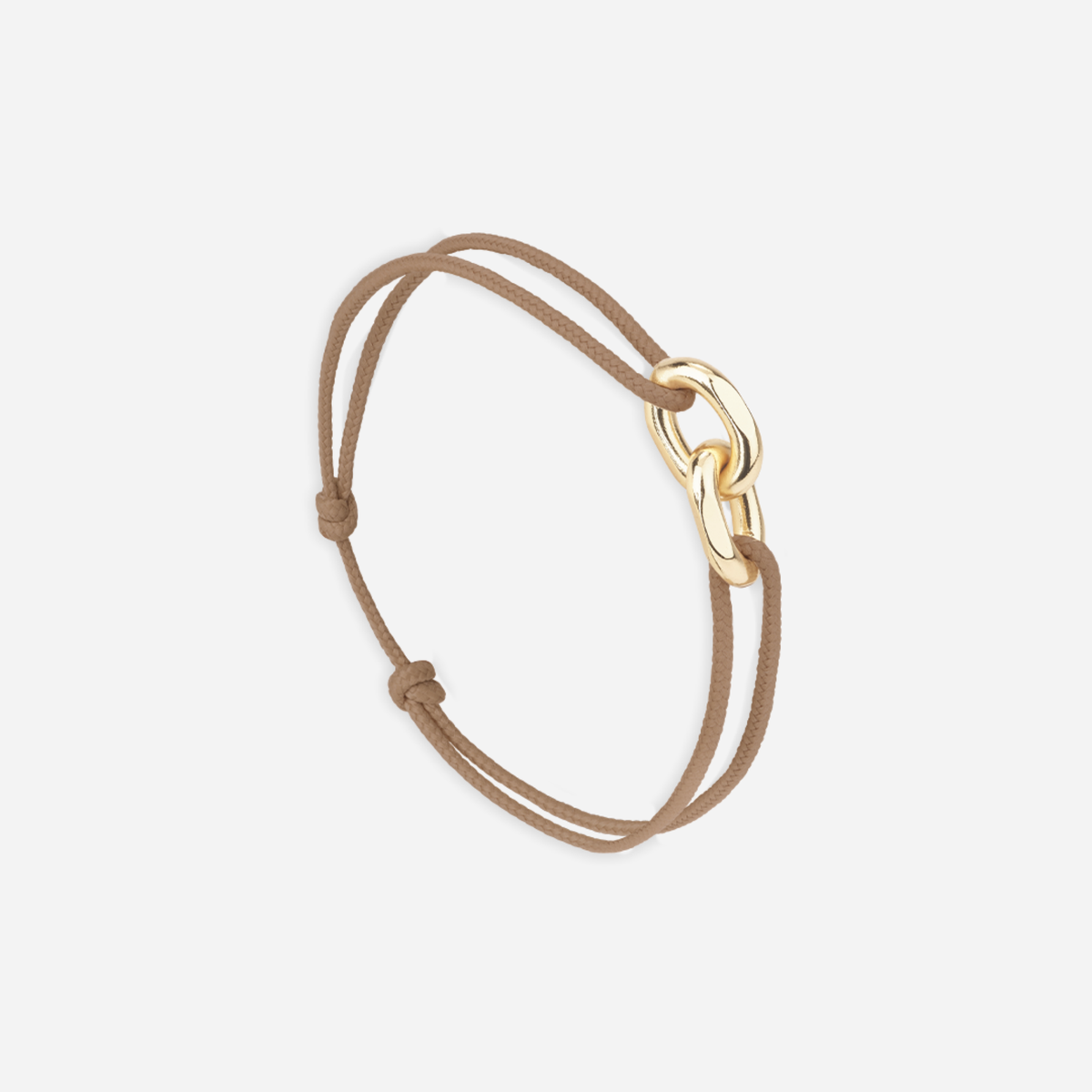 Bracelet Nara union plaqué or - Taupe