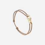 Bracelet Nara union plaqué or - Taupe