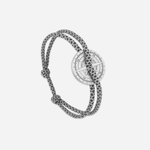 Bracelet Norde rose des vents argent vieilli - Noir Gris