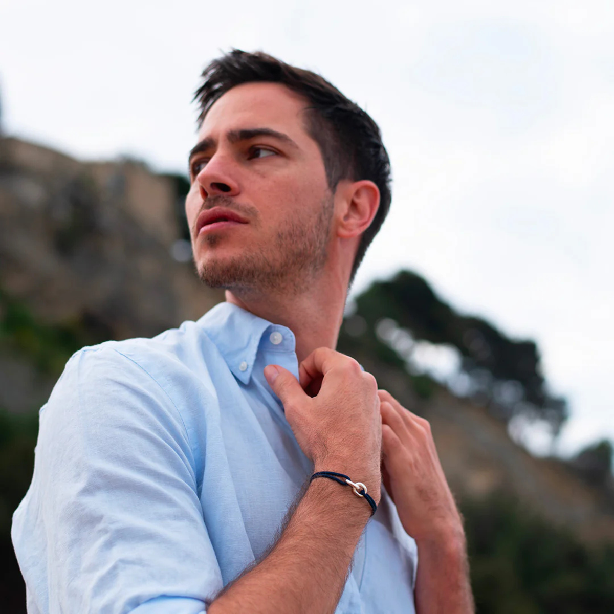 Bracelet Paraty union 22 mm plaqué argent - Bleu nuit