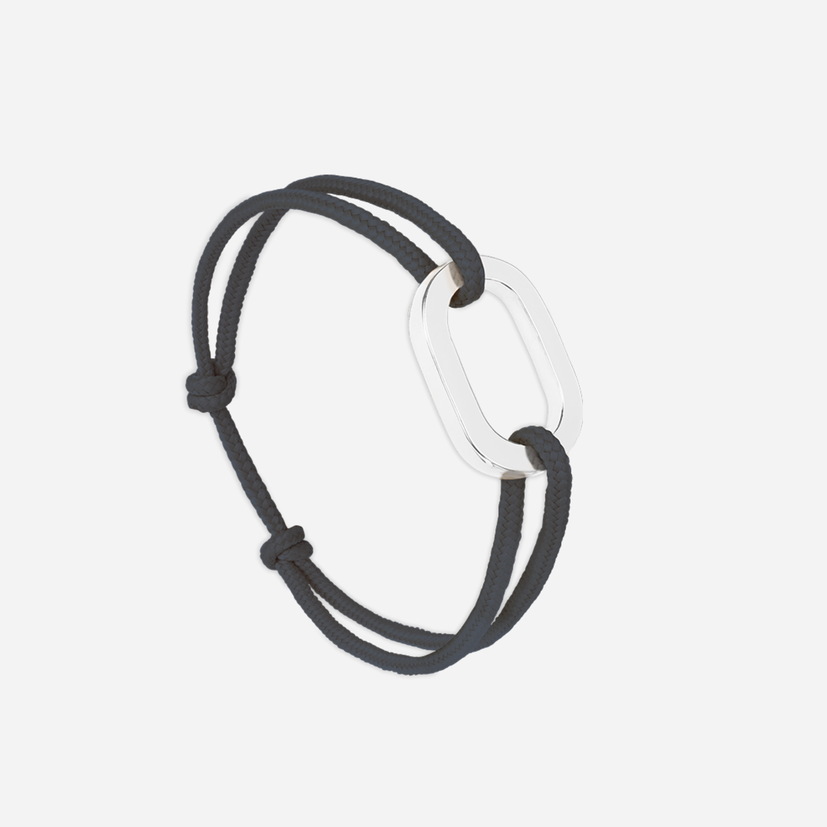 Bracelet Polacre maillon plat 22 mm plaqué argent - Gris