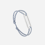 Bracelet Tavire maillon 30 mm plaqué argent - Bleu blanc