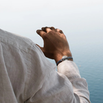 Bracelet Toureillo rose des vents argent vieilli - Blanc bleu