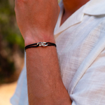 Bracelet Ubud union 22 mm plaqué argent - Noir