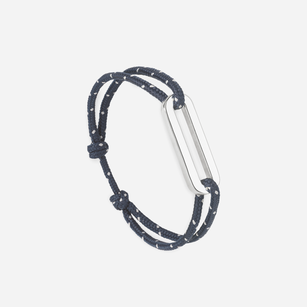 Bracelet Pavois maillon 30 mm plaqué argent - Bleu nuit blanc