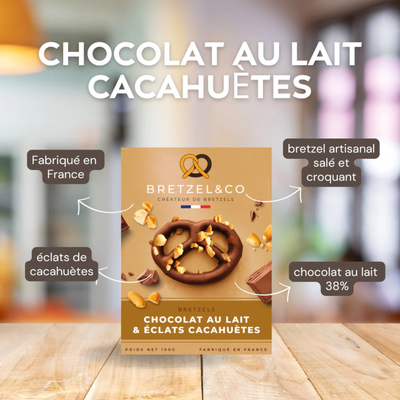 Bretzel - Chocolat lait éclats de cacahuètes