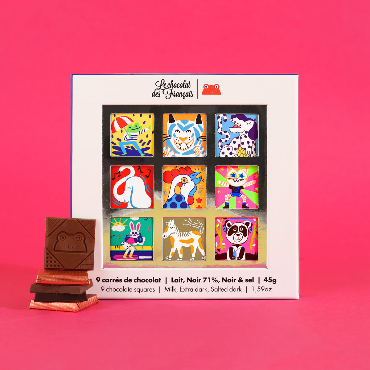 Coffret 9 carrés de chocolat bio