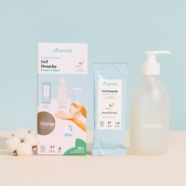 Kit Découverte Gel douche Fleur de Coton (1bouteille+1recharge)