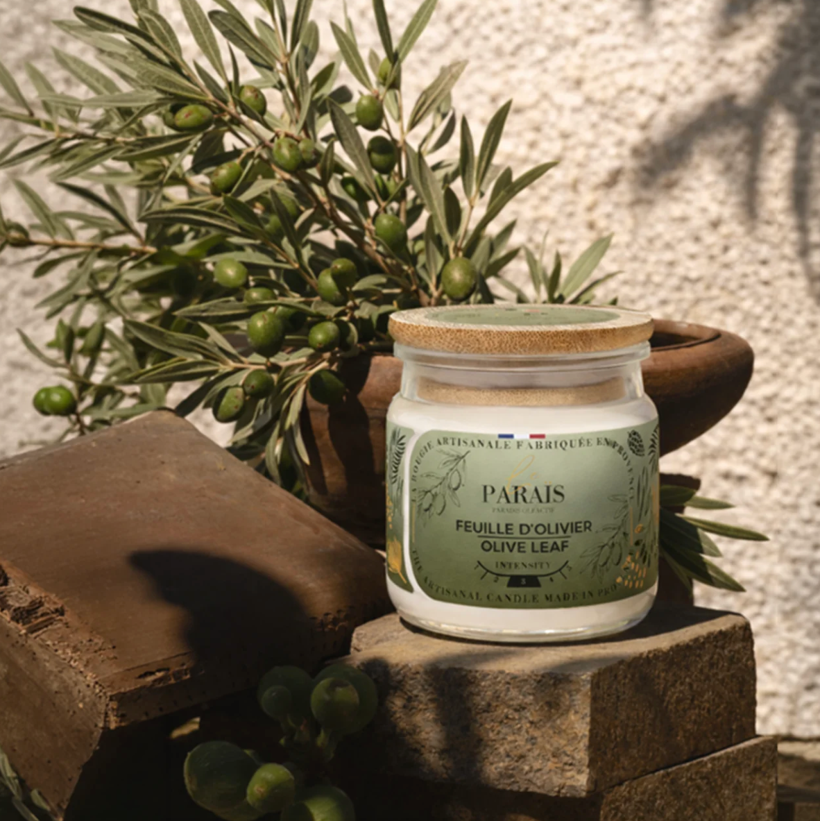 Bougie parfumée 150ml feuille d'olivier