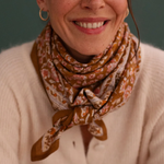 Grand foulard fleuri - Edel Khaki
