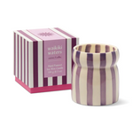 Bougie en céramique Cabana rayée violette 184 g – Waikiki Waters