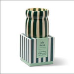 Bougie en céramique Cabana rayée turquoise 184 g – Isla Fresa