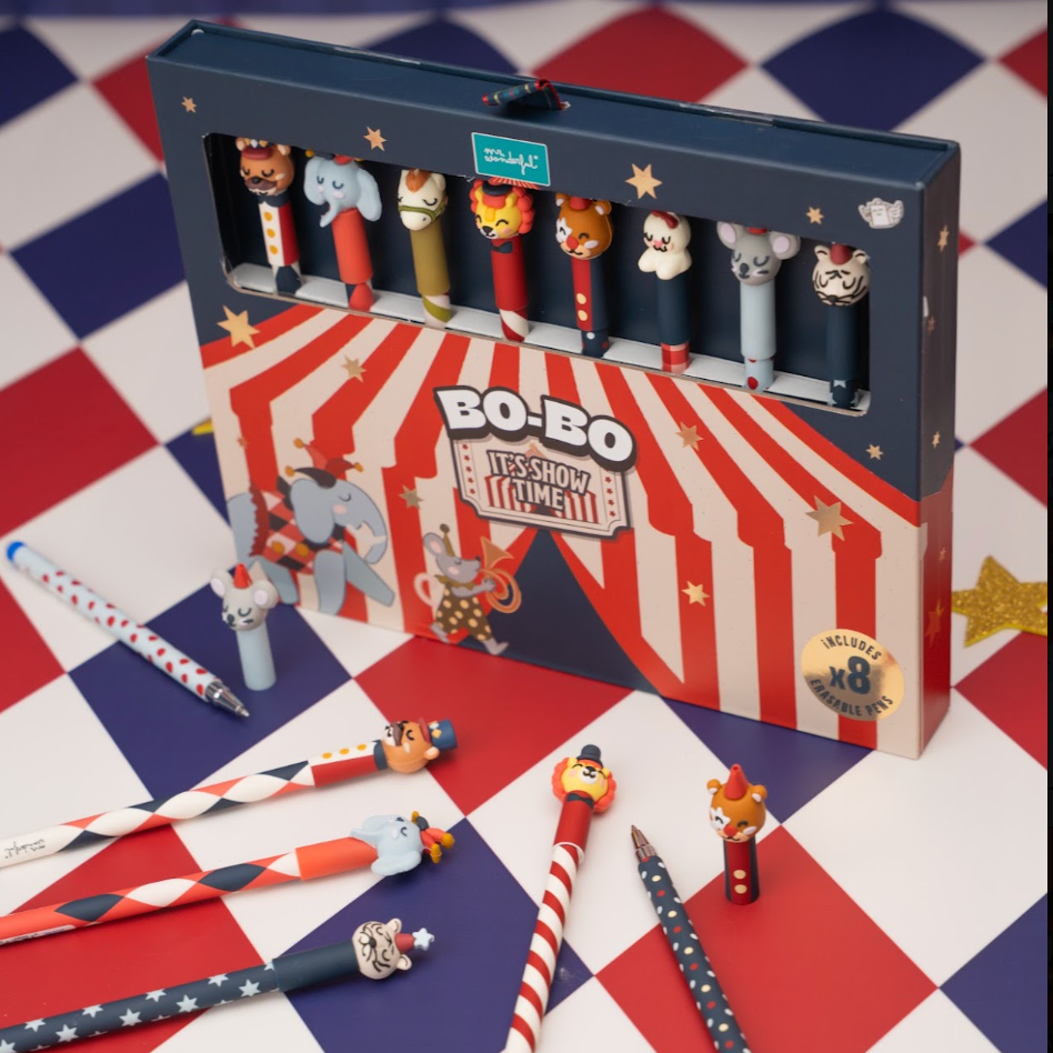Set de 8 stylos effaçables Bo-Bo - Cirque