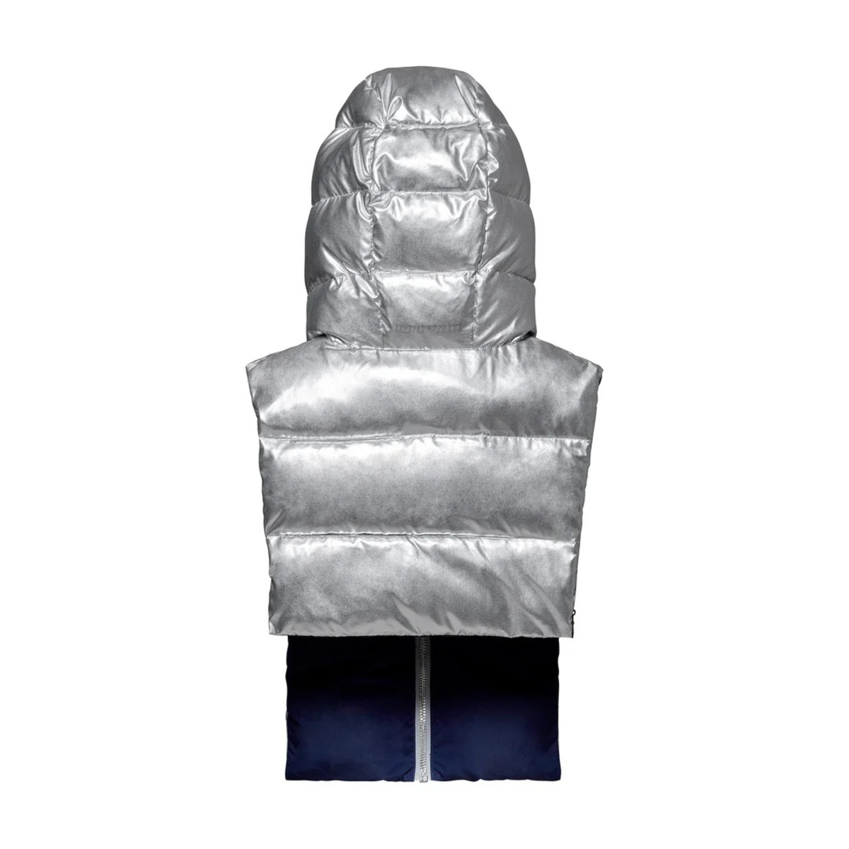 Capuche en doudoune - Argent et marine