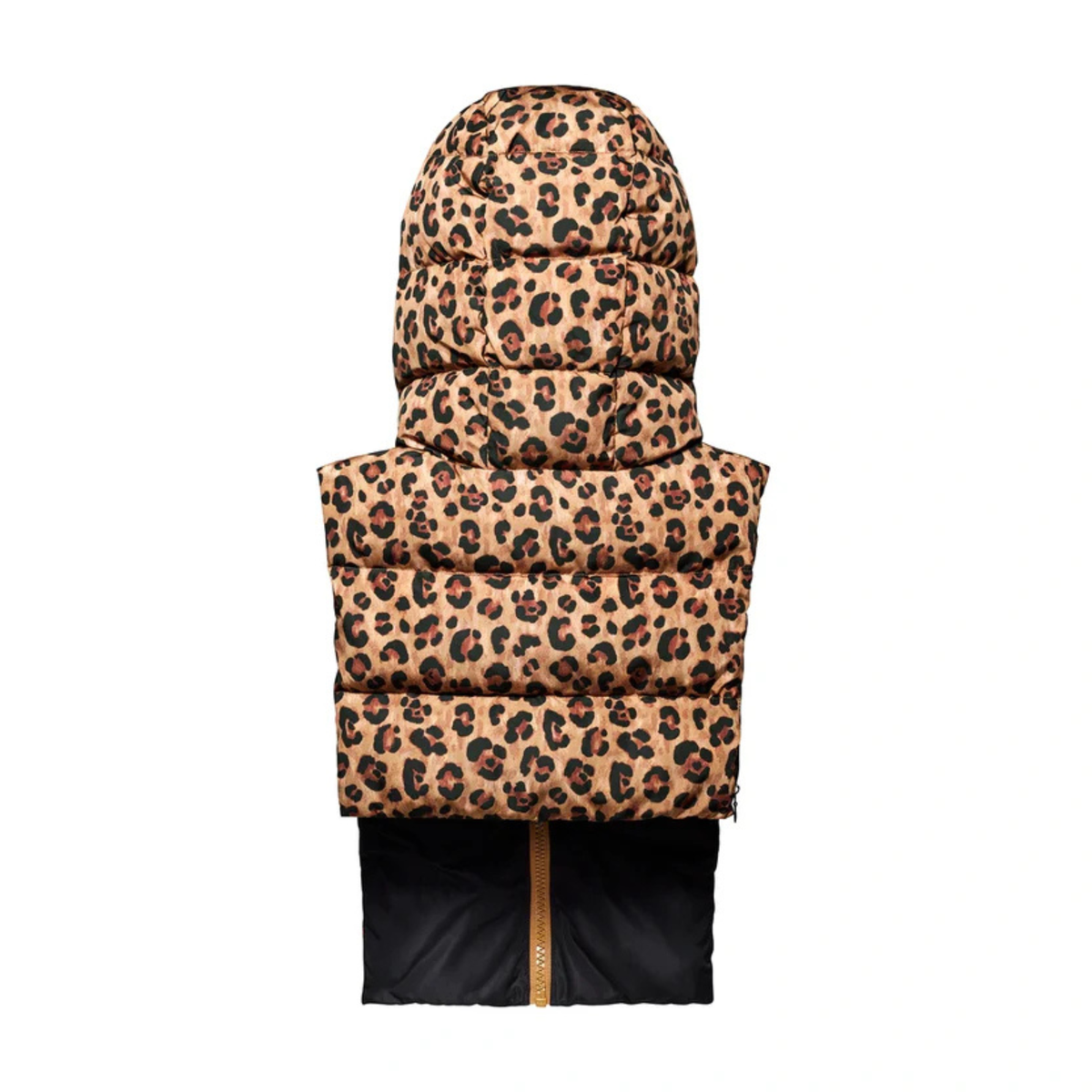 Capuche en doudoune - Léopard et noir
