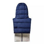 Capuche en doudoune - Marine et écru effet mouton