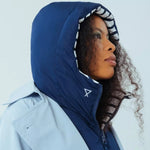 Capuche en doudoune - Rayures Bleu Marine