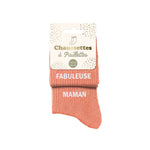 Chausettes Fabuleuse Maman TU - Rose Saumon