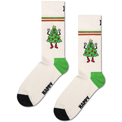 Chaussettes blanches - Sapin de Noël heureux