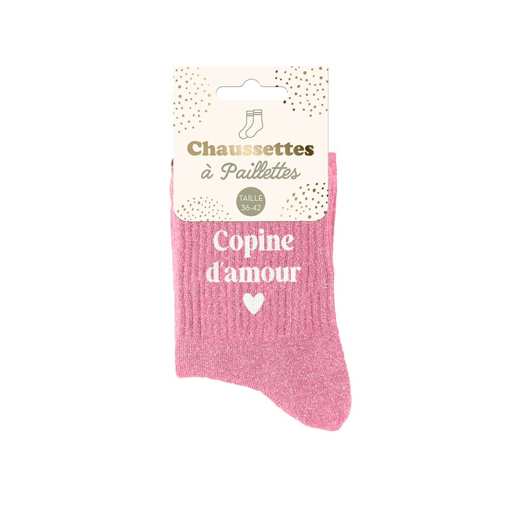 Chaussettes Copines d'Amour TU - Rose