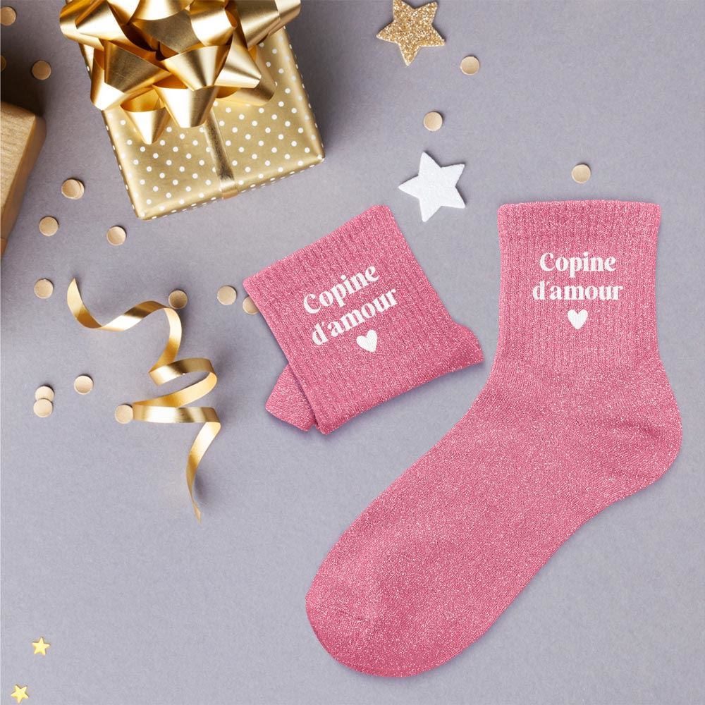 Chaussettes Copines d'Amour TU - Rose