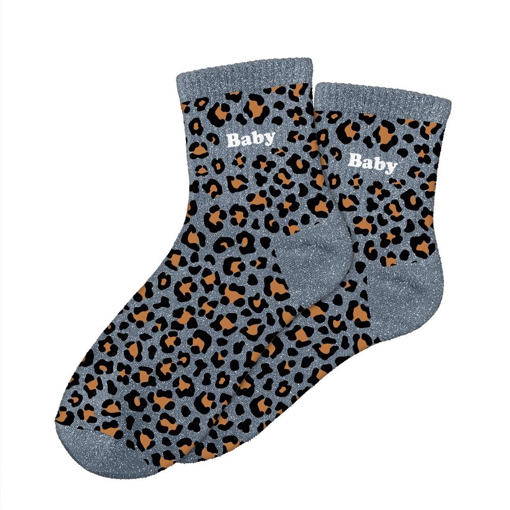 Chaussettes Léopard Baby TU - Bleu gris