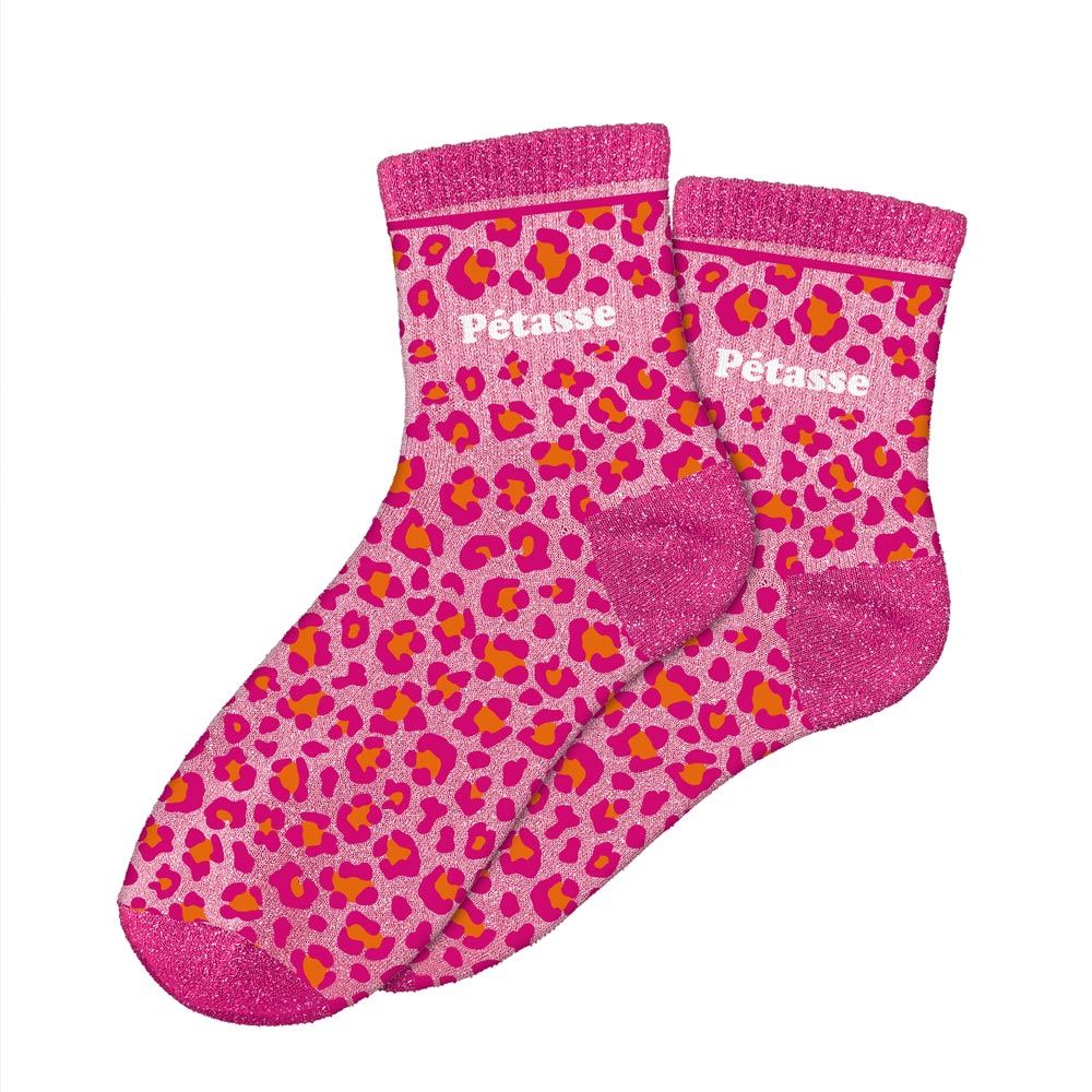 Chaussettes Léopard Pétasse TU - Rose