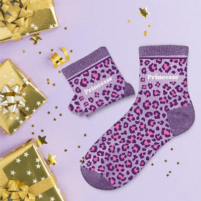 Chaussettes Léopard Princesse TU - Violet