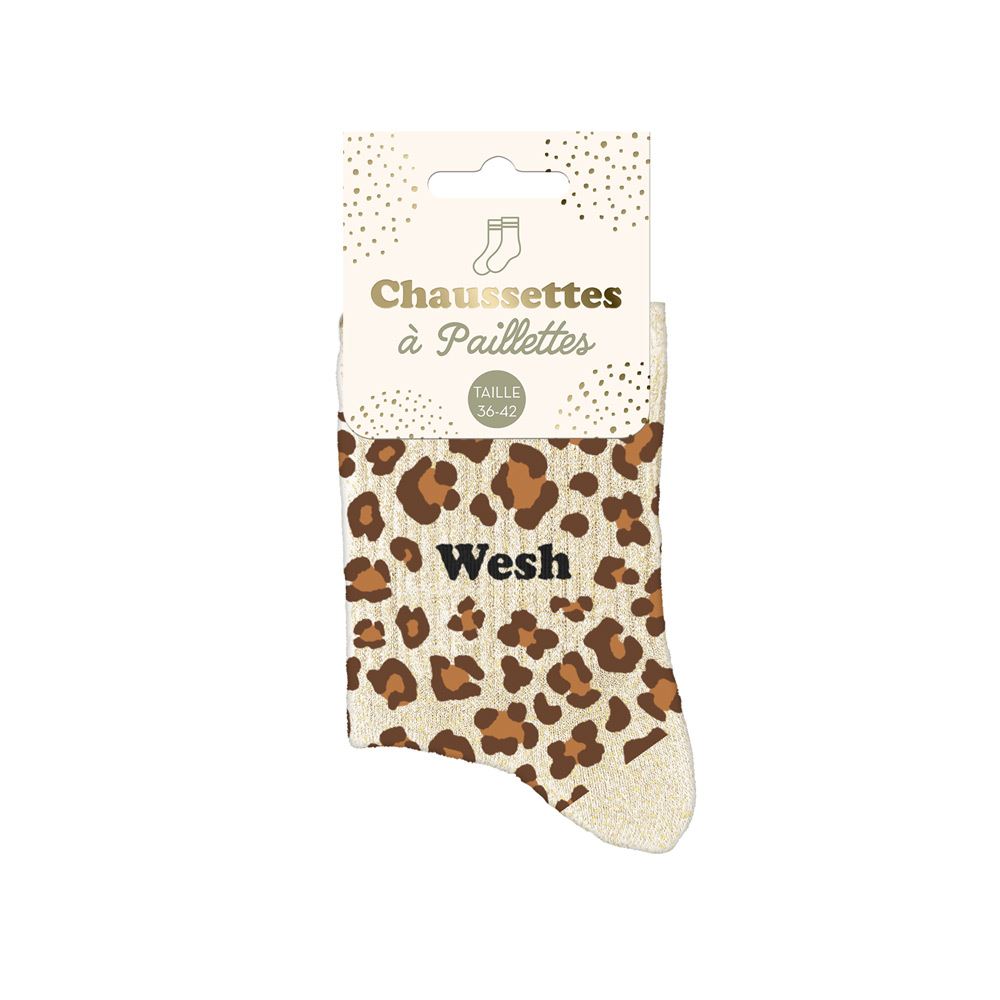 Chaussettes Léopard Wesh TU - Beige