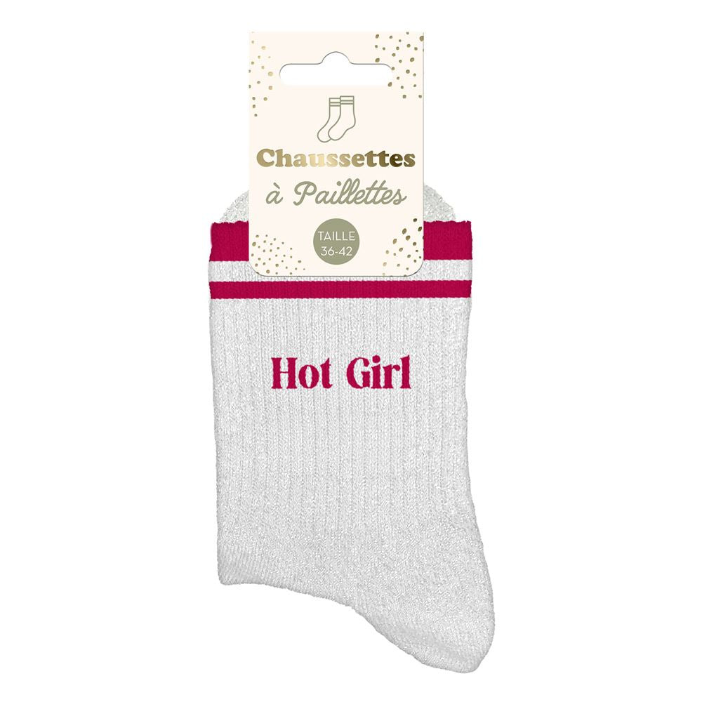 Chaussettes Paillettes à bandes TU - Hot Girl