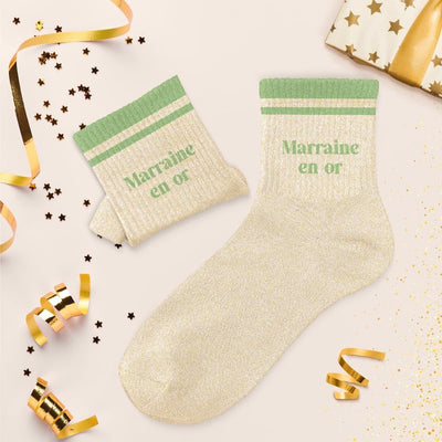 Chaussettes Paillettes à bandes TU - Marraine en Or